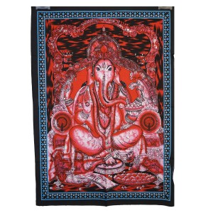 Batik indyjski ręcznie malowany, ozdoba, Ganesh